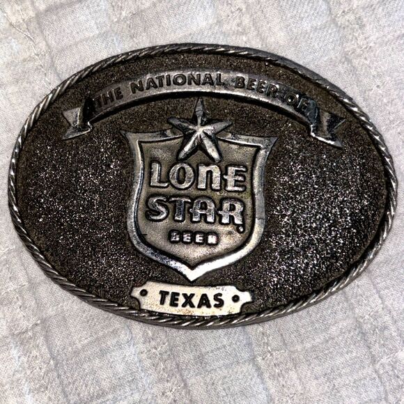 Lone Star Beer National Beer Of Texas Vintage 1980 Great American Belt Buckle - Picture 1 of 3